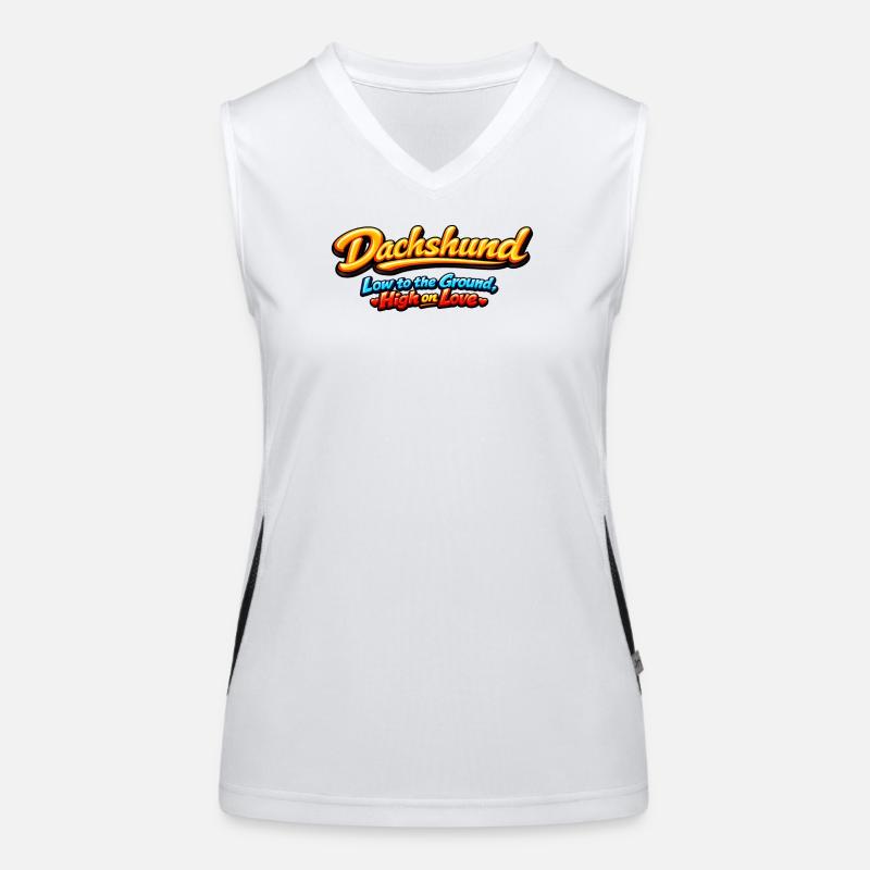 Dachshund: Low terrain, high love Women's Functional Contrast Tank Top