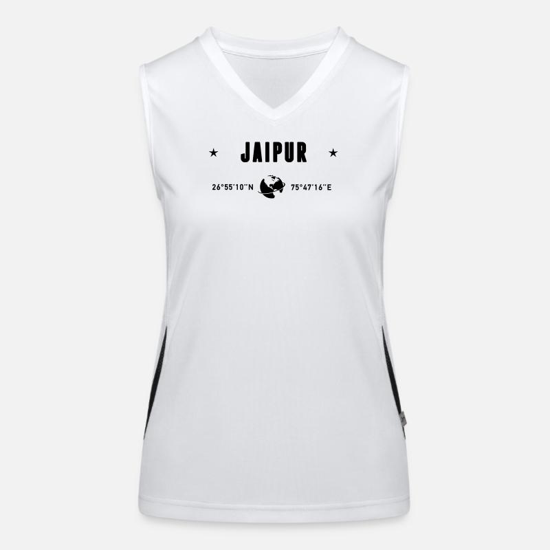 Jaipur India Coordinates Planet Earth Women's Functional Contrast Tank Top