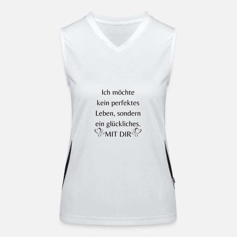 Ich liebe dich Funktionelles Kontrast-Tank Top für Frauen