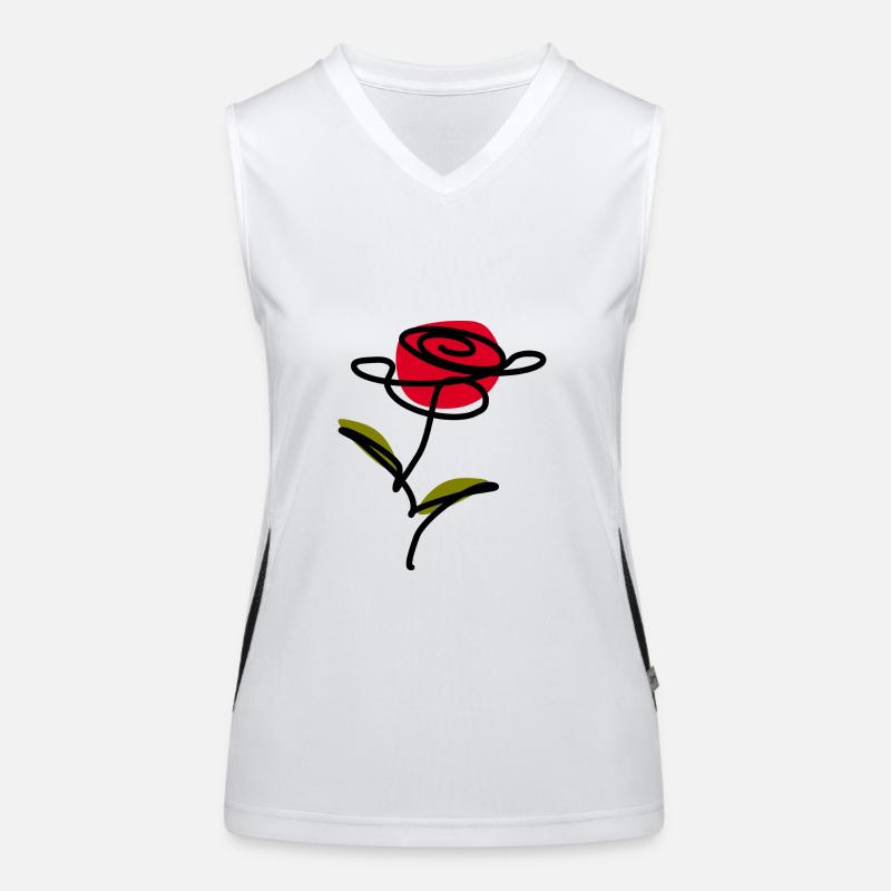 Blume rot one line art Geschenk Muttertag Funktionelles Kontrast-Tank Top für Frauen