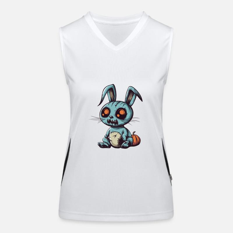 Lapin Halloween Bande dessinée Drôle Débardeur respirant contrasté Femme