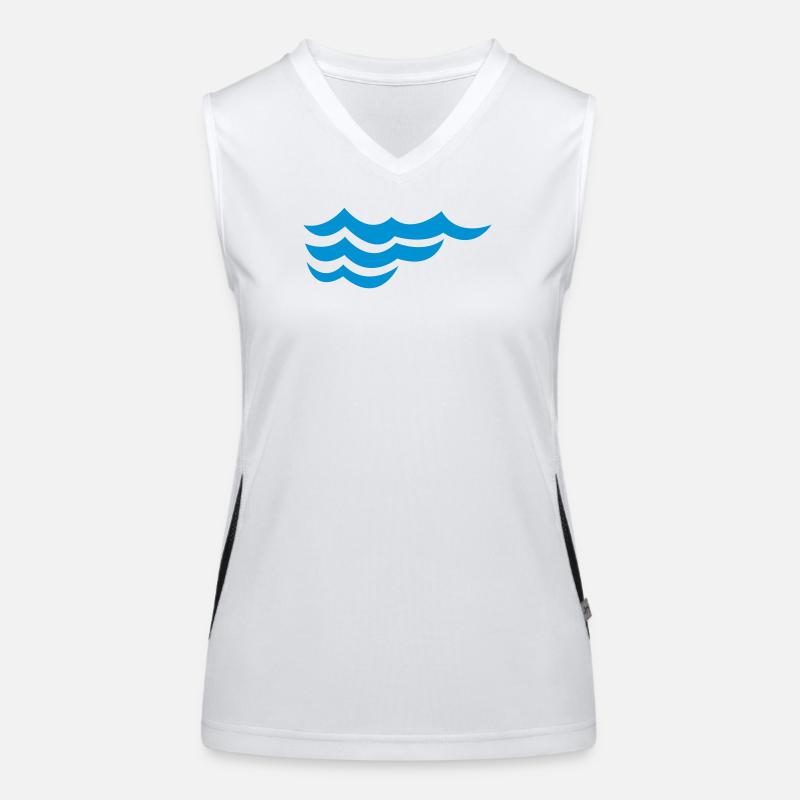 ocean waves Women's Functional Contrast Tank Top