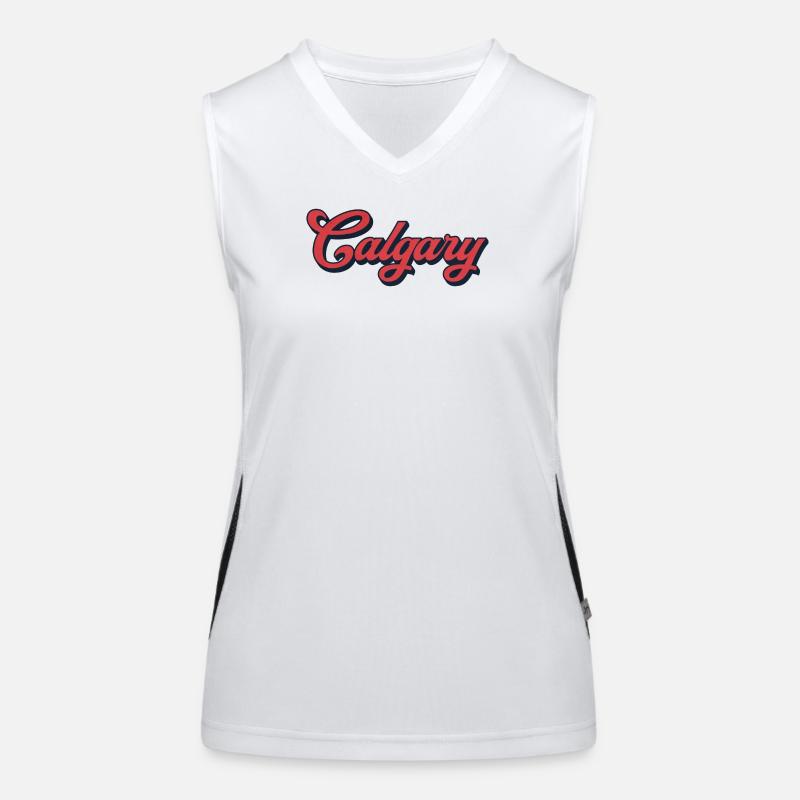 Calgary Lettering Canada – Retro Typography Women's Functional Contrast Tank Top