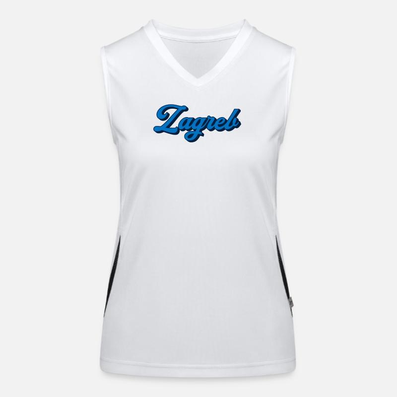 Zagreb Script Logo Stil Funktionelles Kontrast-Tank Top für Frauen