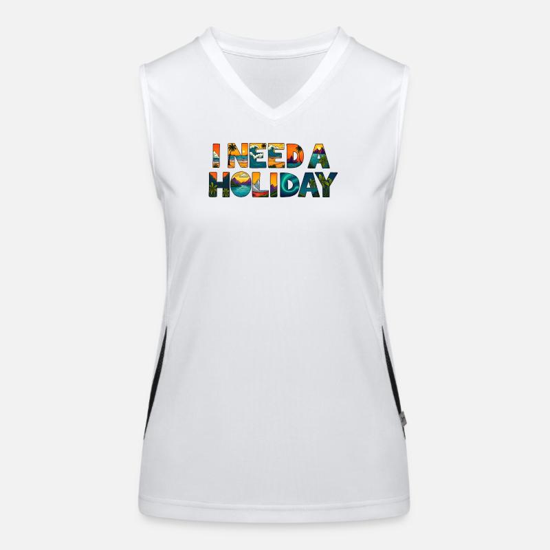 ICH BRAUCHE URLAUB Funktionelles Kontrast-Tank Top für Frauen