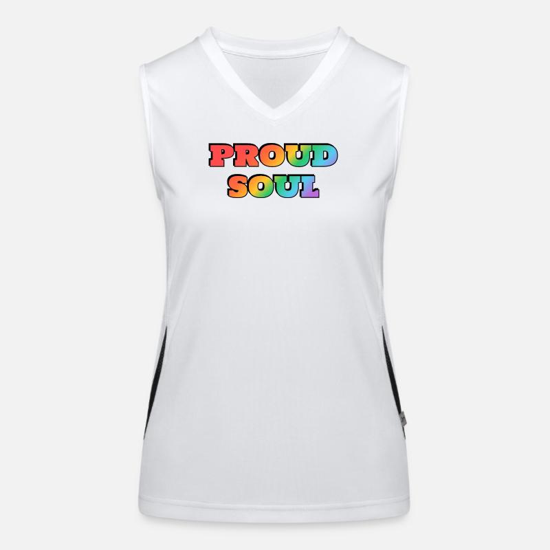 Stolze Seele Regenbogen Text Funktionelles Kontrast-Tank Top für Frauen