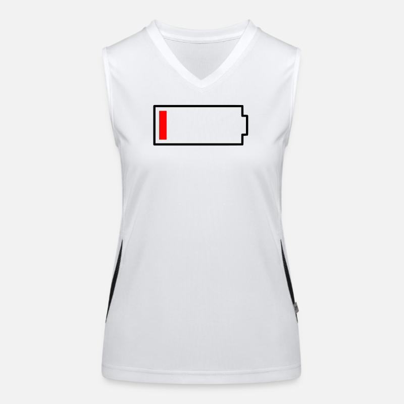 Battery Empty Icon | Funny statement for tired Women's Functional Contrast Tank Top