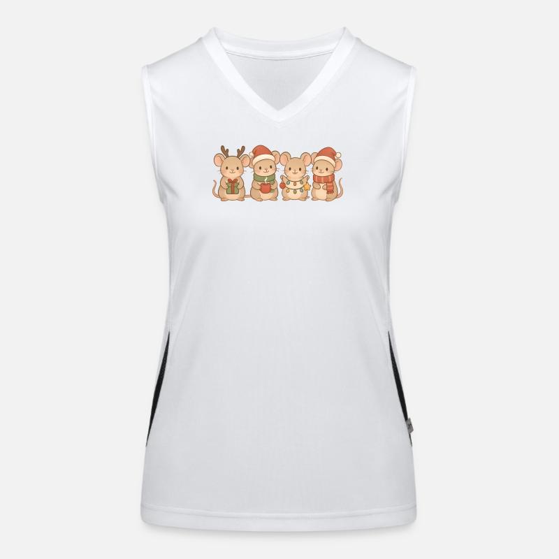 Mäuse Kinder Jungen Mädchen Weihnachtsmäuse Funktionelles Kontrast-Tank Top für Frauen