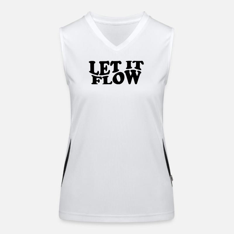 Let It Flow – Mindset Typografie Design Funktionelles Kontrast-Tank Top für Frauen