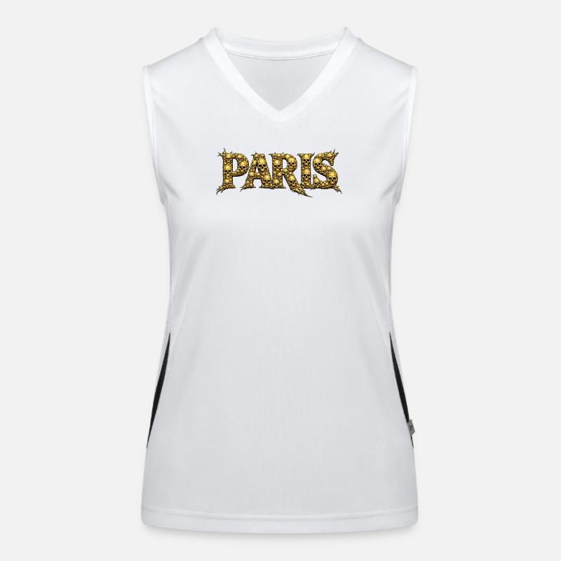 PARIS Skull Font Women's Functional Contrast Tank Top