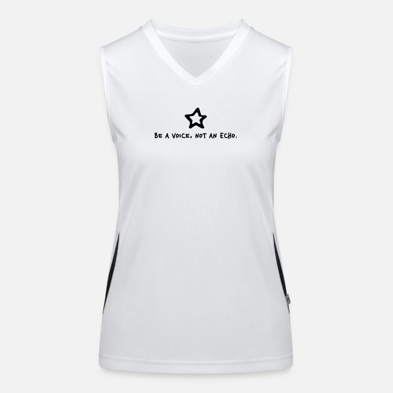 Be a voice not an echo – Minimal Statement Stern Funktionelles Kontrast-Tank Top für Frauen