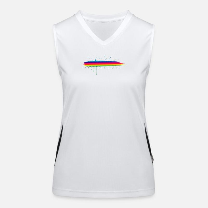 Regenbogen Pinselstrich Farbverlauf Splash Funktionelles Kontrast-Tank Top für Frauen