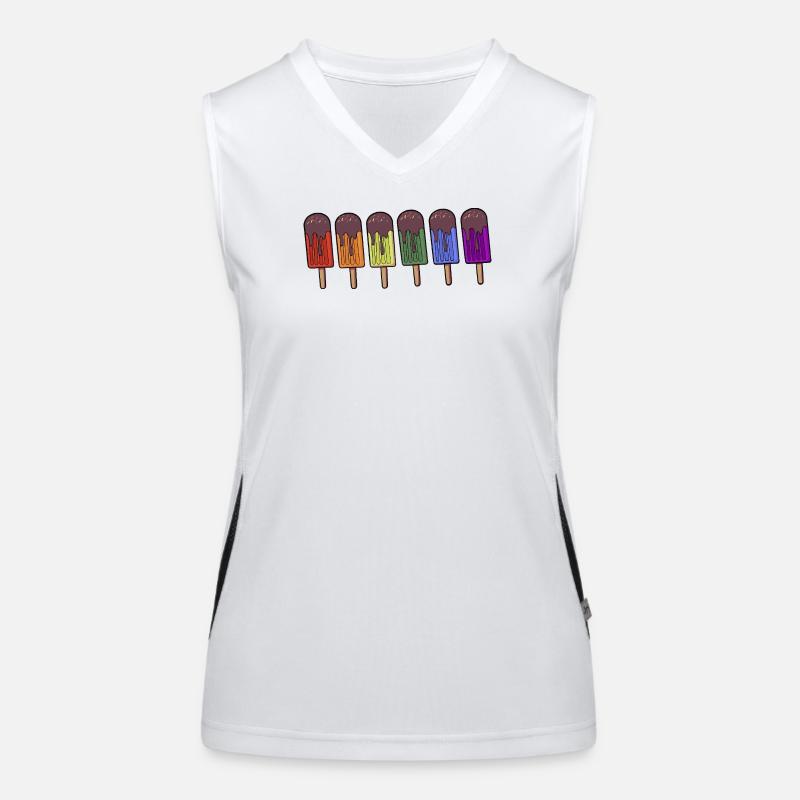 Regenbogen-Eis am Stiel Parade Funktionelles Kontrast-Tank Top für Frauen