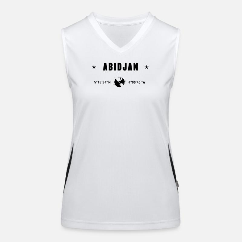 Abidjan Ivory Coast Coordinates Earth Women's Functional Contrast Tank Top