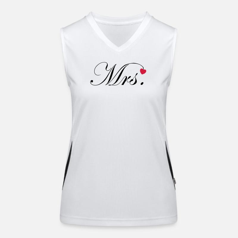 Mr and Mrs Wedding Heart Design Couple Gift Women's Functional Contrast Tank Top
