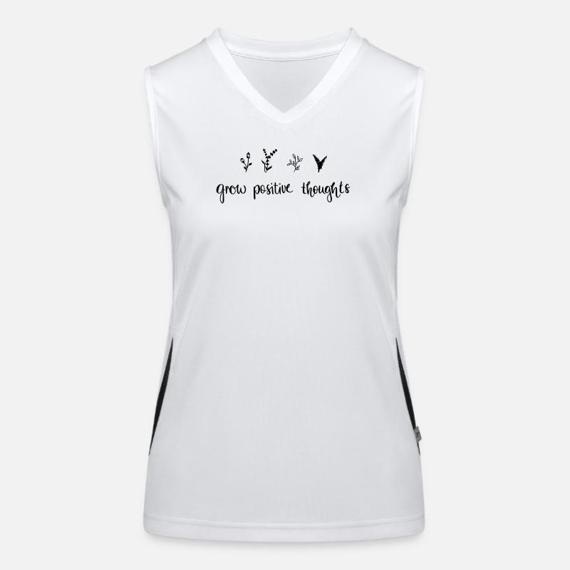 grow positiv thoughts - Nature - Women's Functional Contrast Tank Top - white/black