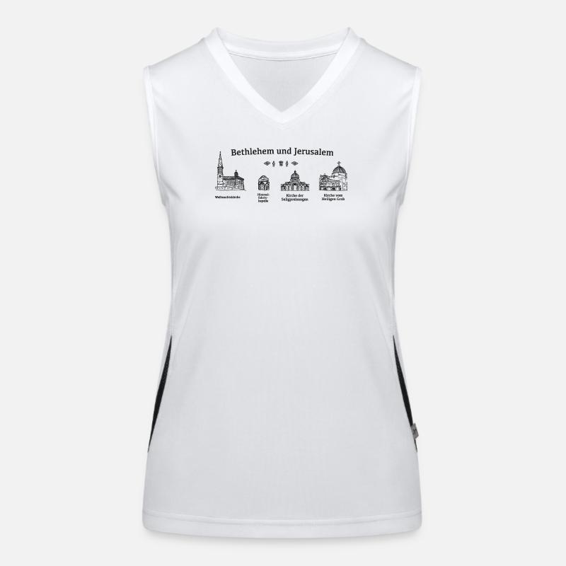 Jerusalem und Bethlehem, Heilige Orte der Christen Funktionelles Kontrast-Tank Top für Frauen