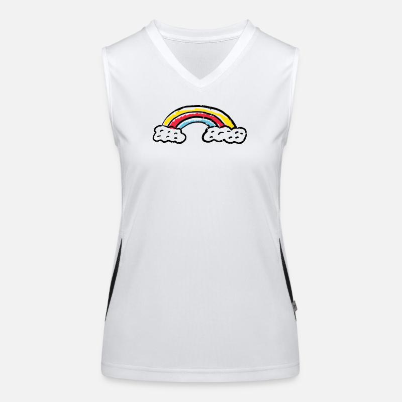 Rainbow Brush Arc Strokes Women's Functional Contrast Tank Top