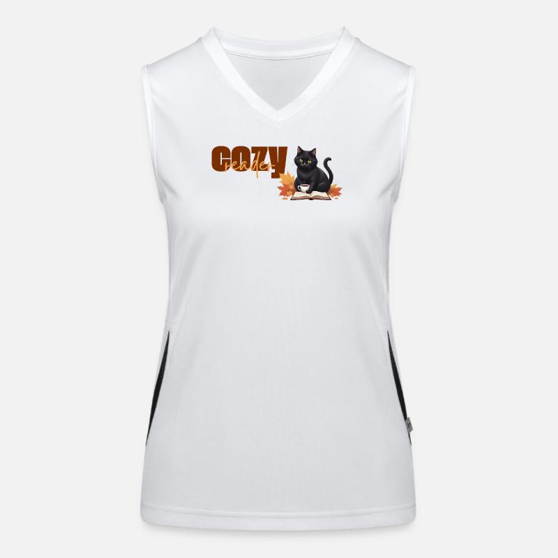 Cozy reader - Thème de lecture chat automnal Débardeur respirant contrasté Femme