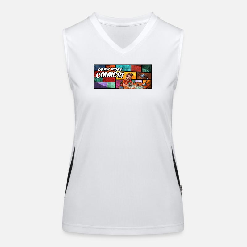 Draw More Comics! Funktionelles Kontrast-Tank Top für Frauen