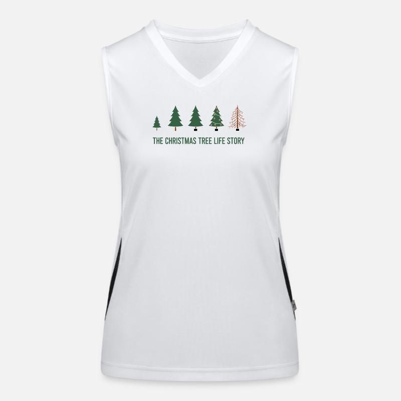 Weihnachtsbaum Evolution – Lustiges Xmas Design Funktionelles Kontrast-Tank Top für Frauen