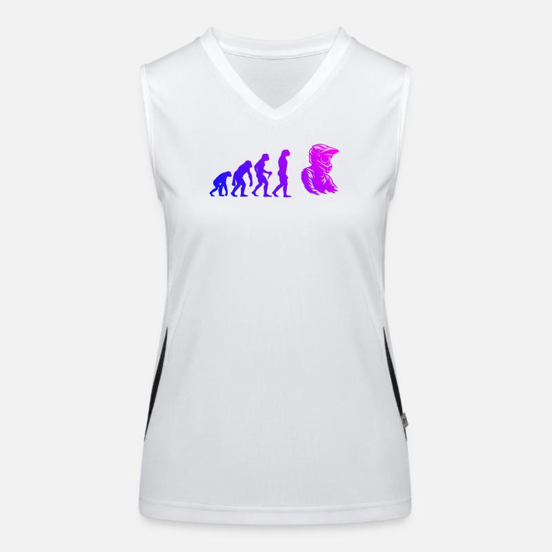 Statement for all motocross - Women's Functional Contrast Tank Top - white/black