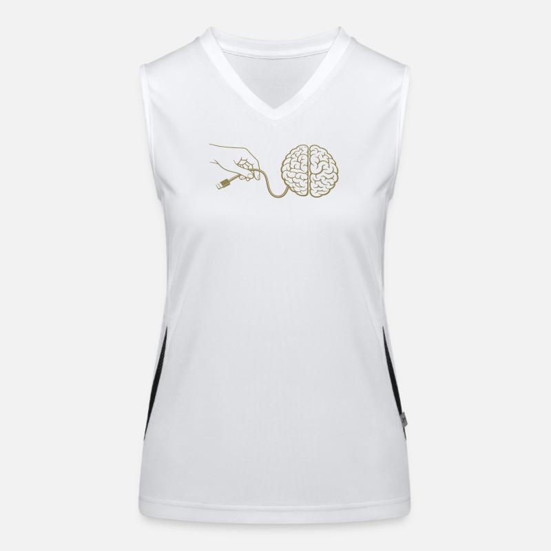 Connecteur de câble Brain Head Intelligence Intelligence artificielle Débardeur respirant contrasté Femme