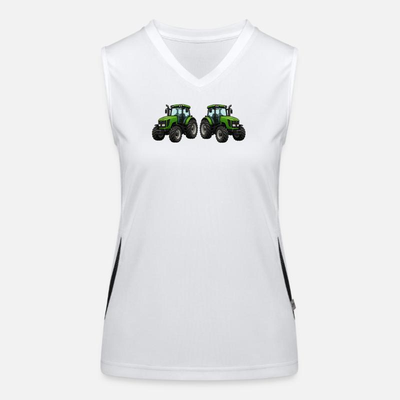 Tractor Green - Agriculture Design Women's Functional Contrast Tank Top