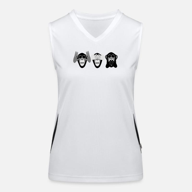 three monkeys, hear nothing see nothing nothing Women's Functional Contrast Tank Top