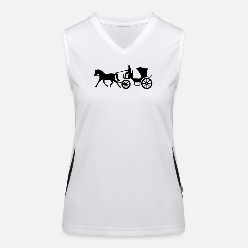 kutsche kutscher pferd geschenkidee Funktionelles Kontrast-Tank Top für Frauen