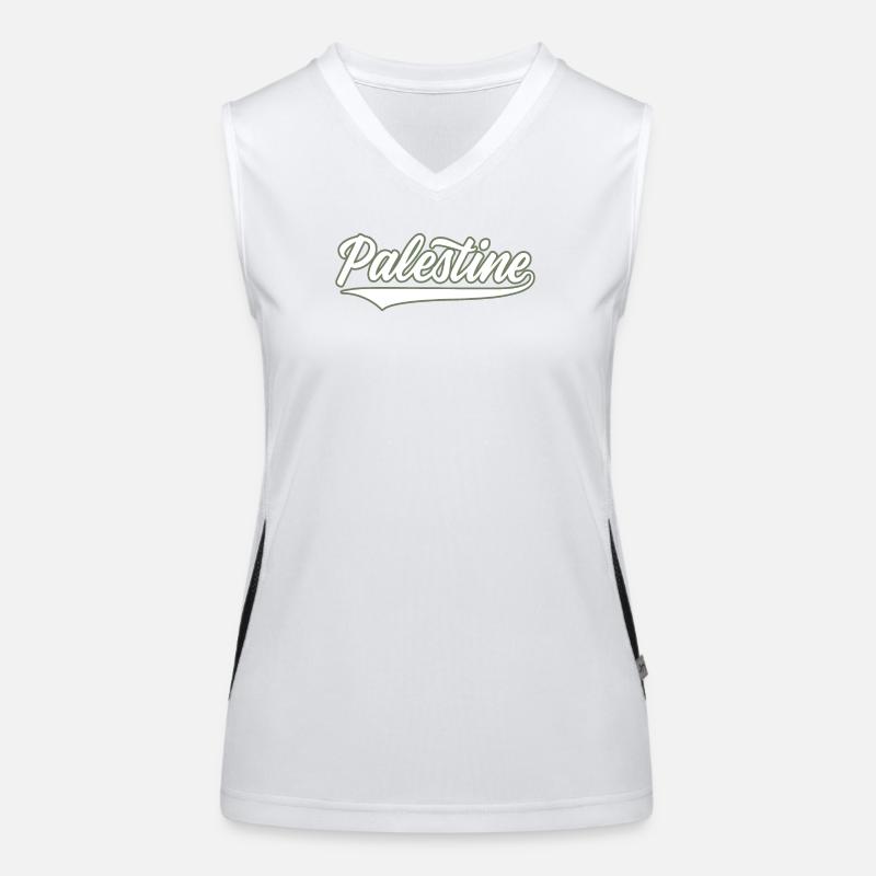 Palestine style baseball vert olive-blanc Débardeur respirant contrasté Femme