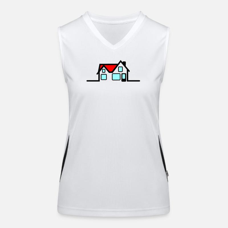House - Women's Functional Contrast Tank Top - white/black