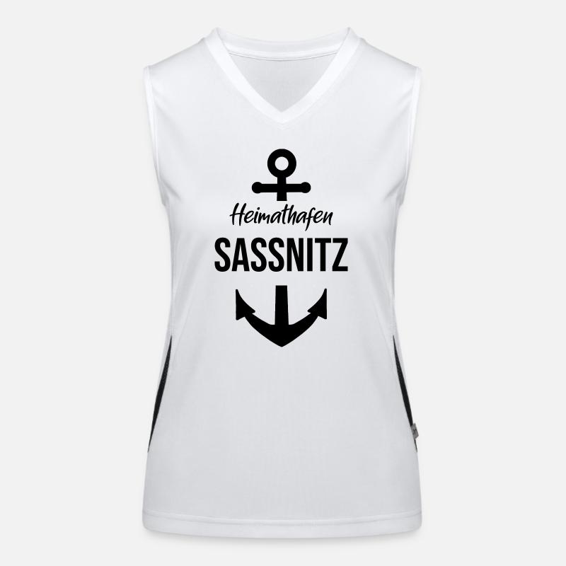 Sassnitz Heimathafen Insel Rügen MV Funktionelles Kontrast-Tank Top für Frauen