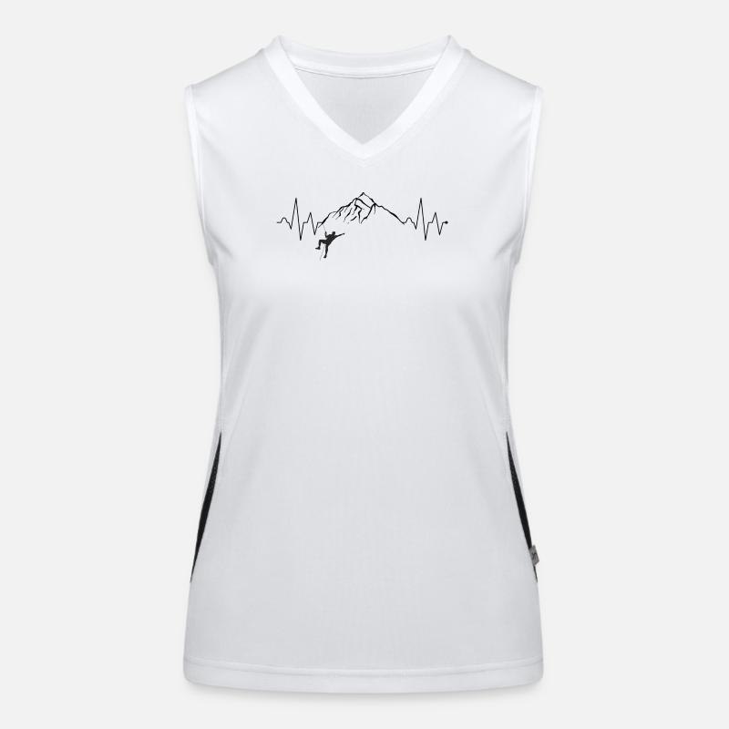 Kletterer Silhouette Seilkunst Funktionelles Kontrast-Tank Top für Frauen