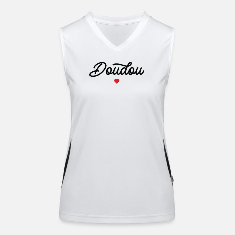 Doudou Coeur Script Noir Débardeur respirant contrasté Femme