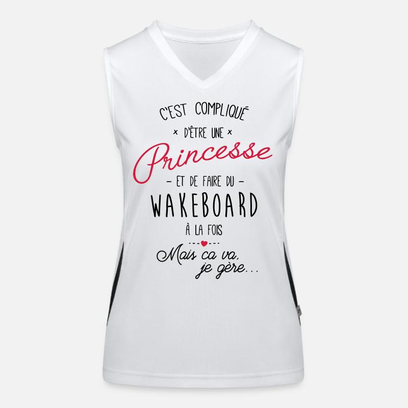 Princesse et Wakeboard a la plage Débardeur respirant contrasté Femme