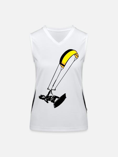kite-surf - Funktionelles Kontrast-Tank Top für Frauen - Weiß/Schwarz - Vorne