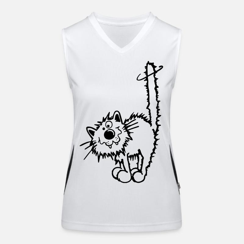 Liebe Katze Funktionelles Kontrast-Tank Top für Frauen