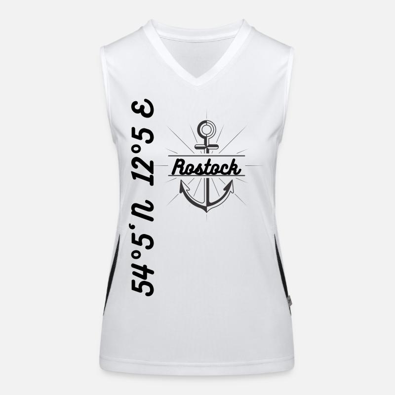Rostock coordinates Baltic Sea Maritim Women's Functional Contrast Tank Top