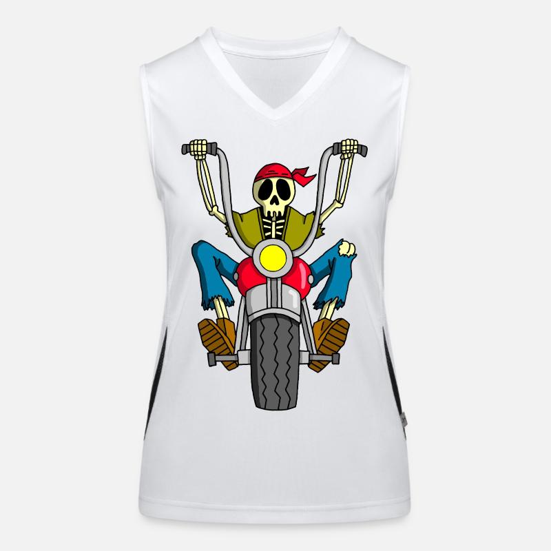 Skeleton-Biker Funktionelles Kontrast-Tank Top für Frauen