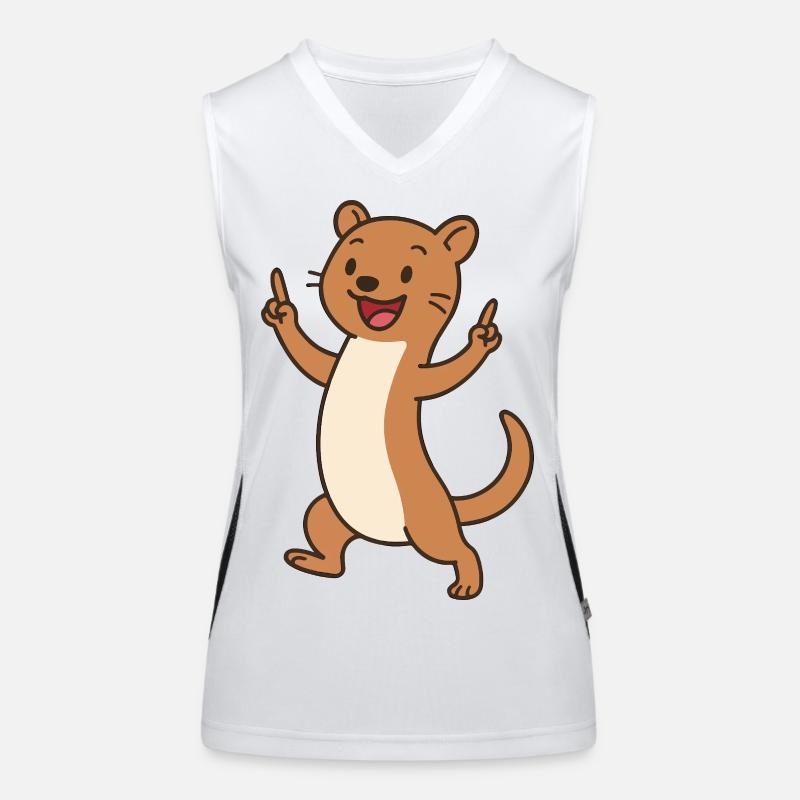 Joyeux bébé belette avec breloque Débardeur respirant contrasté Femme