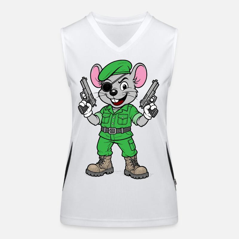 Bewaffneter Maus-Ranger Funktionelles Kontrast-Tank Top für Frauen