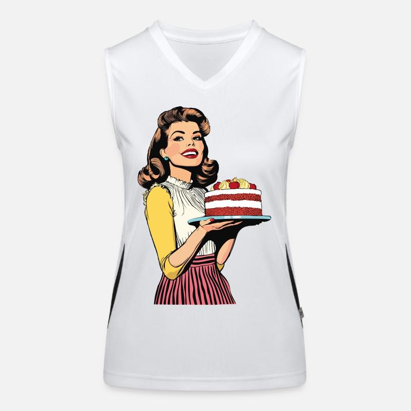 Baking Cake Baking Queen Baking Fairy Baker Pop Art Women's Functional Contrast Tank Top