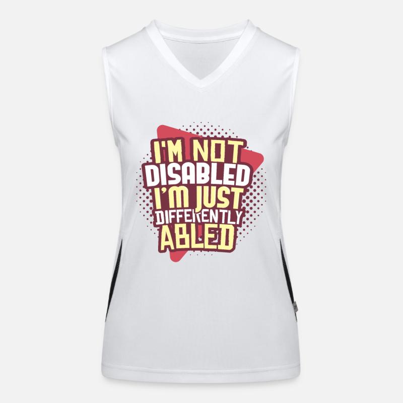 Behinderung Rollstuhl Funktionelles Kontrast-Tank Top für Frauen