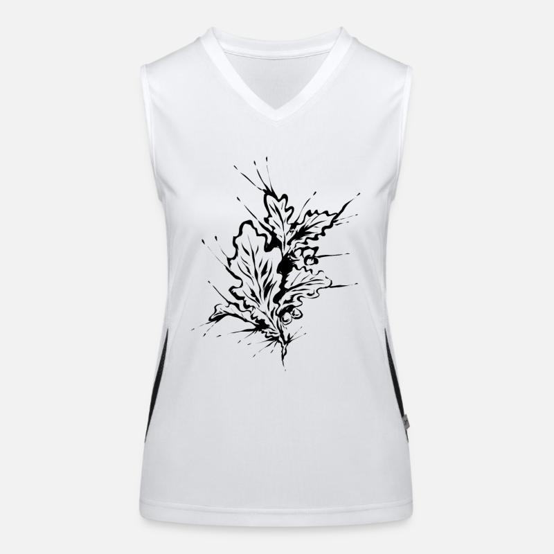 Eichen Eichenblatt Funktionelles Kontrast-Tank Top für Frauen
