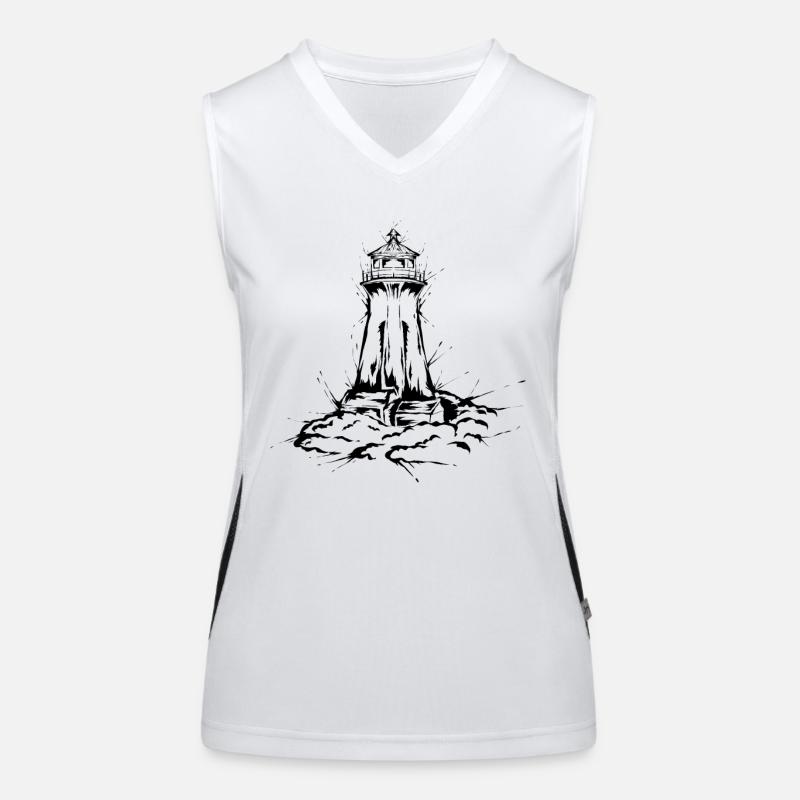 Leuchtturm Funktionelles Kontrast-Tank Top für Frauen