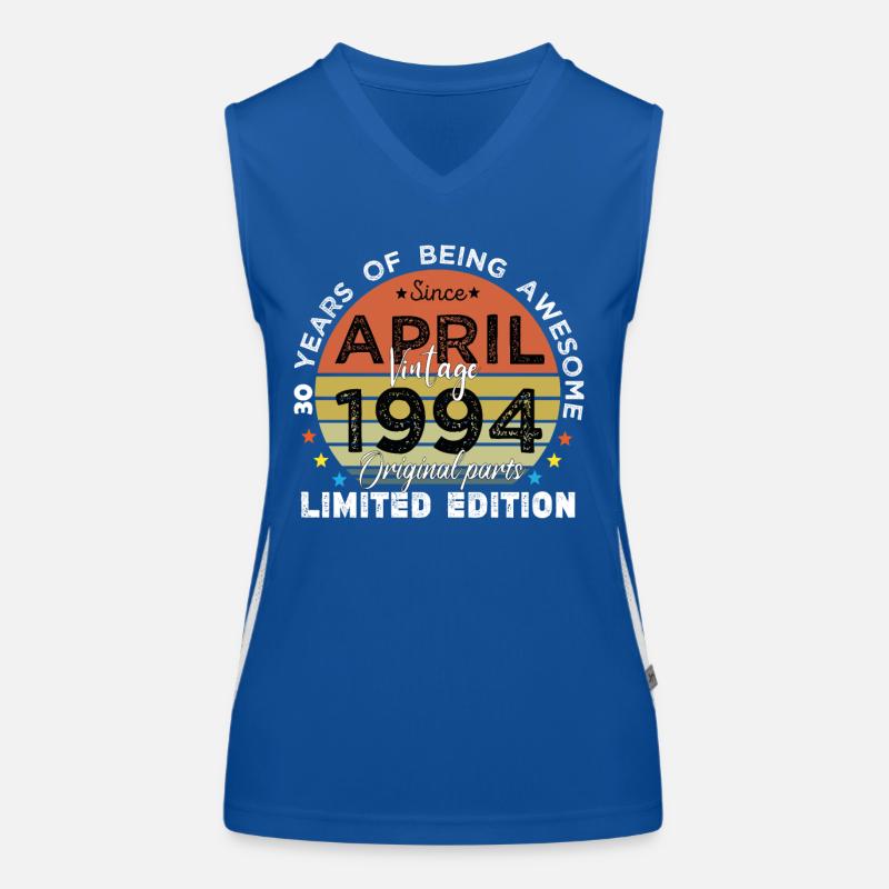 30 Years Old Made In 1994 Vintage April 1994 Débardeur respirant contrasté Femme