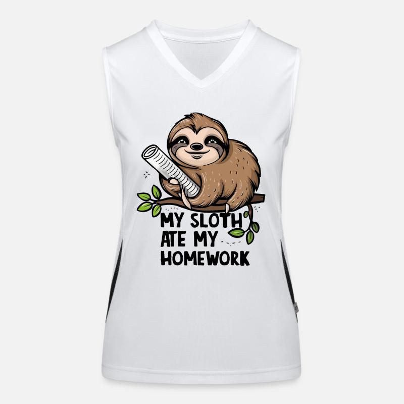 My sloth ate my homework Women's Functional Contrast Tank Top