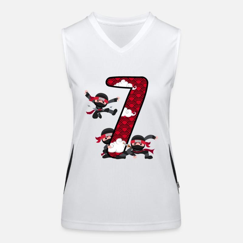 7. Geburtstag Junge Ninja 7 Jahre Ninja Kostüm Funktionelles Kontrast-Tank Top für Frauen
