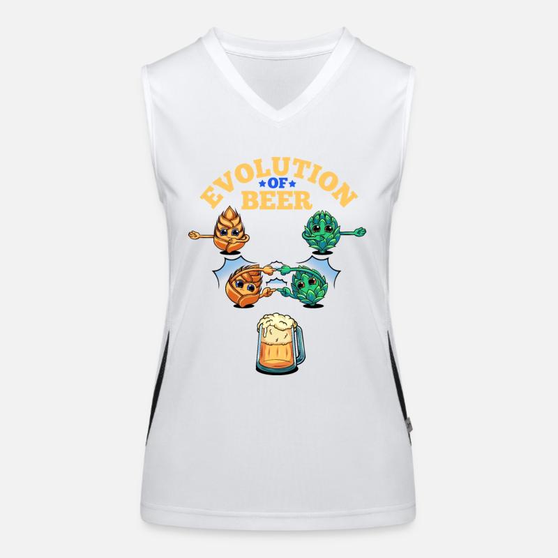 Evolution Des Bieres Lustiger Craft Beer Hopfen Funktionelles Kontrast-Tank Top für Frauen